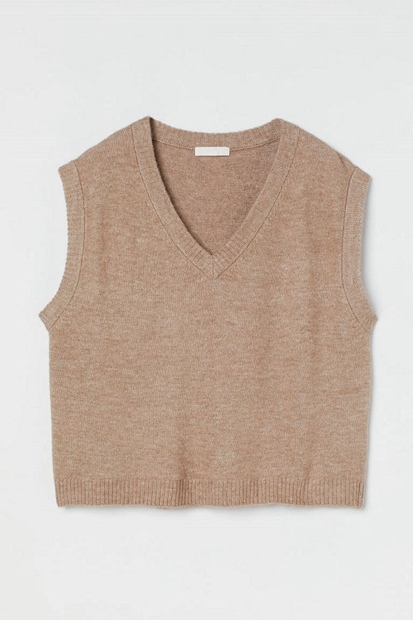 H&M V-ringad slipover beige