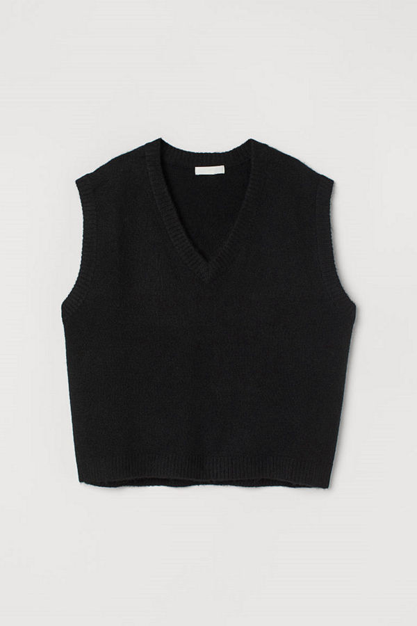 H&M V-ringad slipover svart