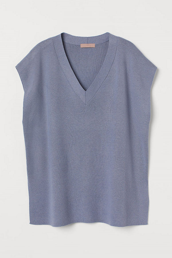 H&M V-ringad slipover blå