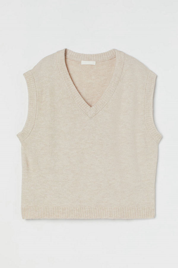 H&M V-ringad slipover beige
