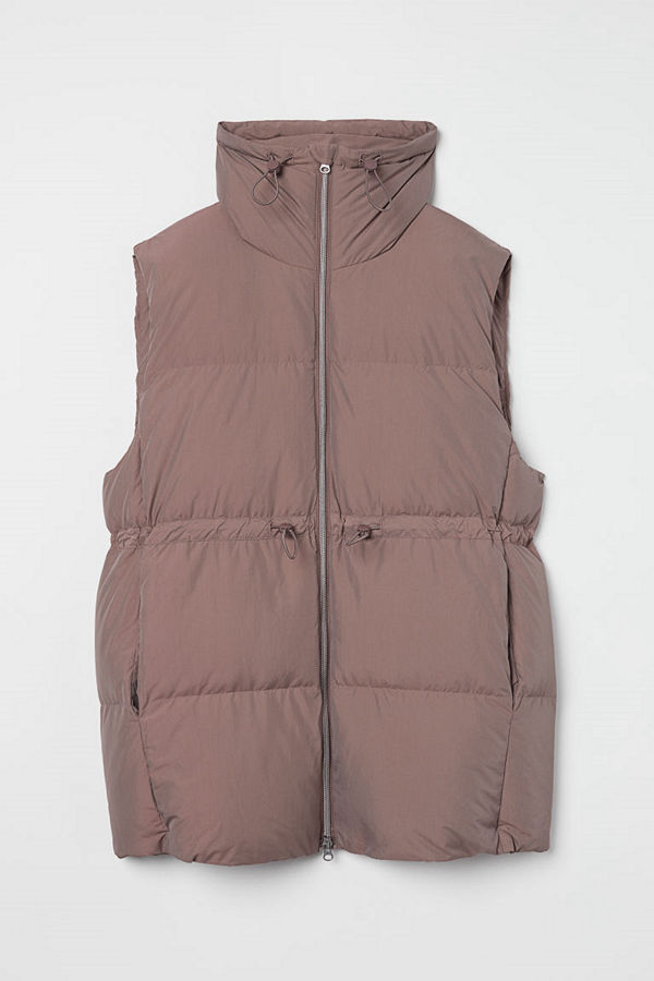 H&M Quiltad dunväst brun