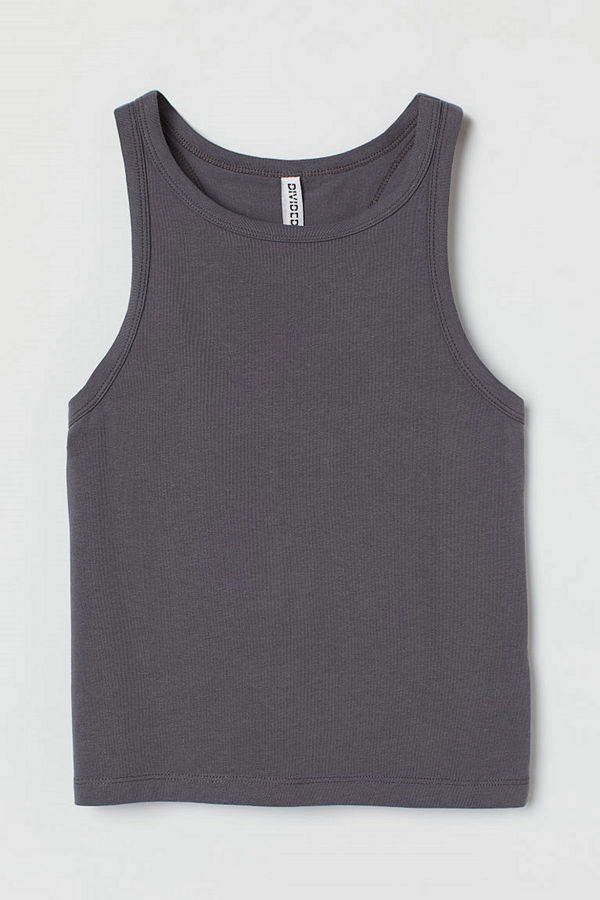 H&M Croppad tanktop grå