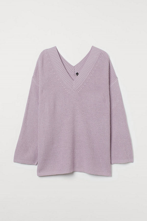 H&M H & M+ V-ringad tröja lila