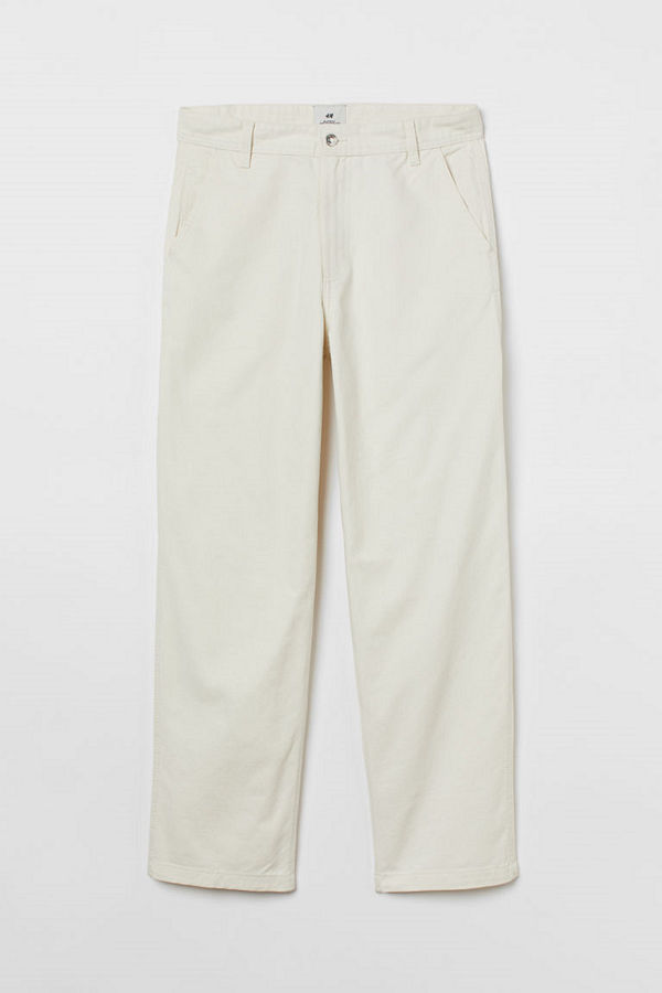H&M Twillbyxa Relaxed Fit vit