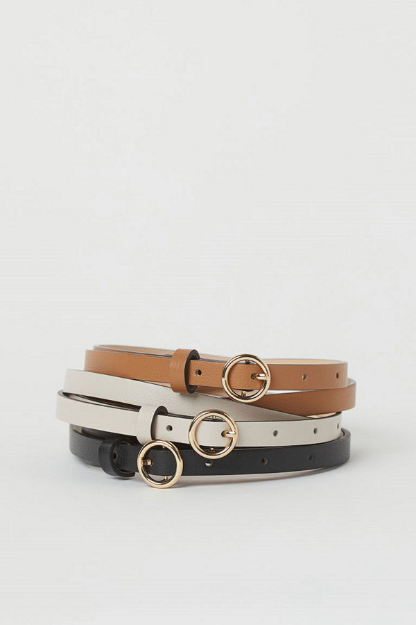 H&M 3-pack smalt skärp beige