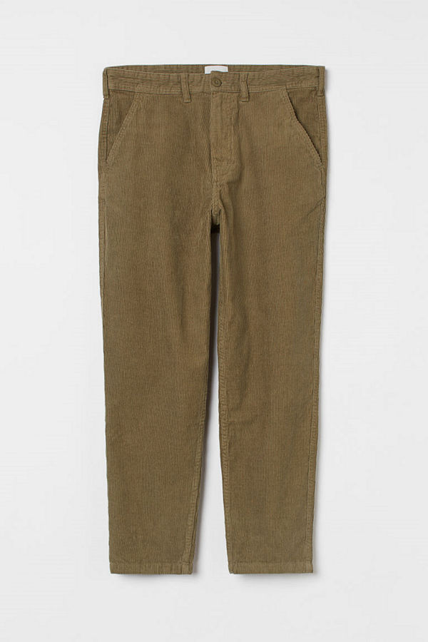 H&M Manchesterbyxa Regular Fit grön