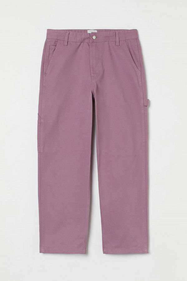 H&M Twillbyxa Relaxed Fit lila
