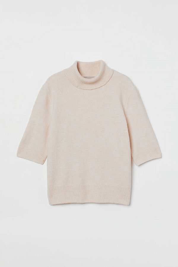 H&M Kortärmad polotröja beige