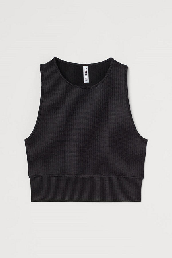 H&M Ribbad tanktop svart
