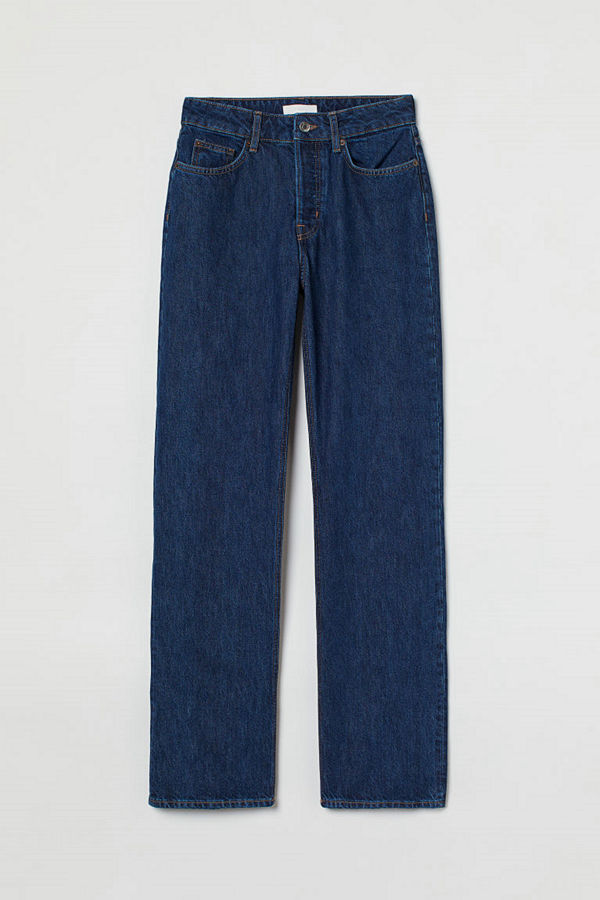 H&M Straight High Jeans blå