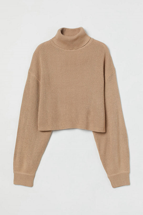 H&M Kort polotröja beige