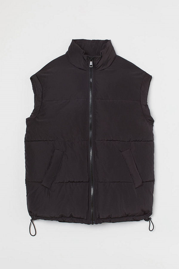 H&M Vadderad väst svart