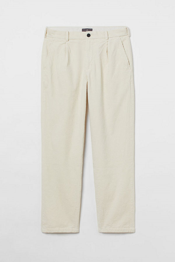 H&M Manchesterbyxa Regular Fit vit