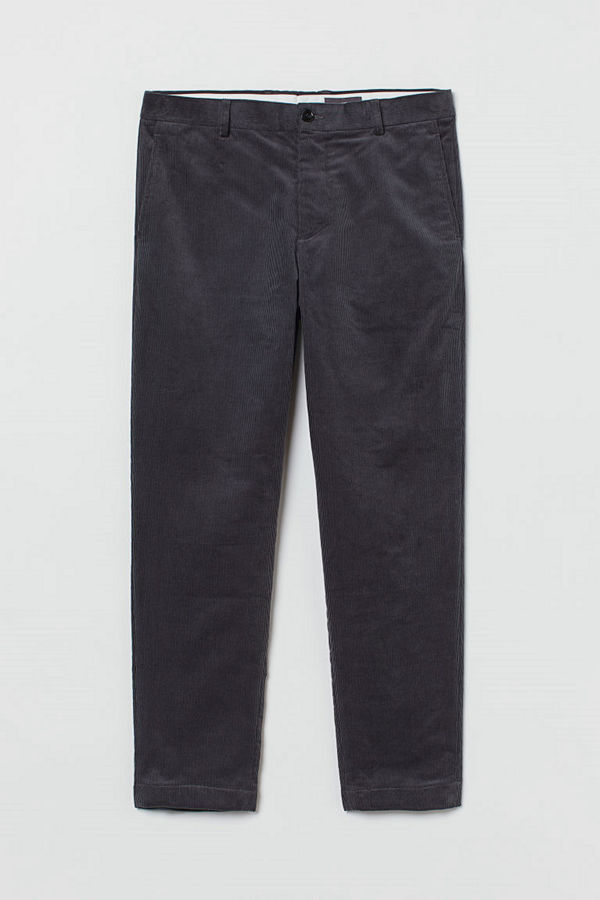 H&M Manchesterbyxa Regular Fit grå
