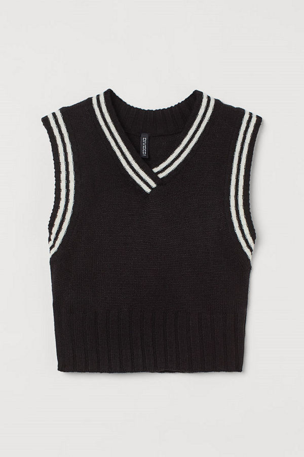 H&M Croppad slipover svart