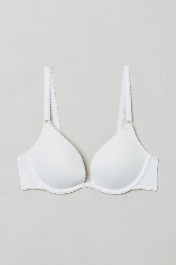 H&M Push up-bh i trikå vit