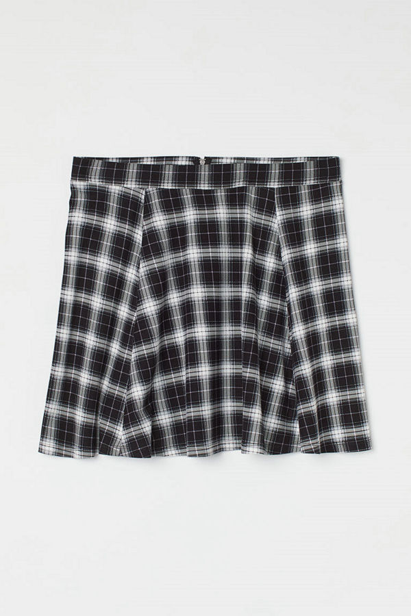 H&M H & M+ Klockad trikåkjol svart