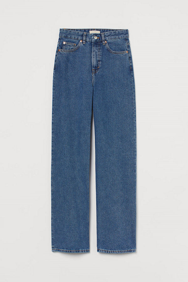 H&M Wide High Jeans blå