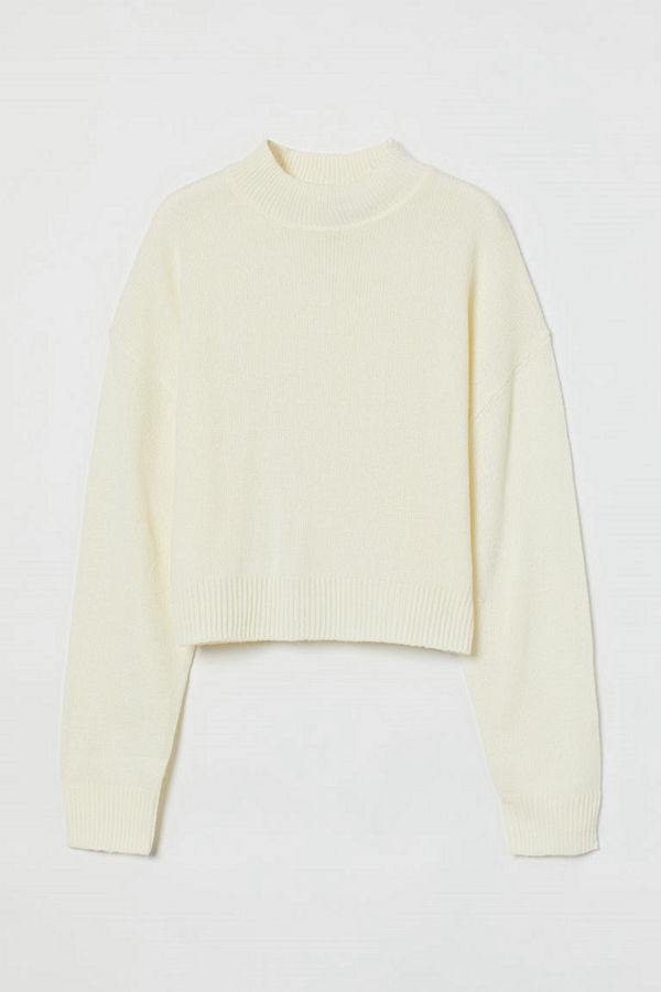 H&M Stickad tröja vit
