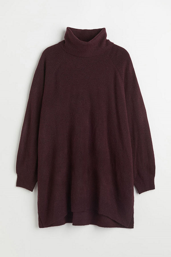 H&M H & M+ Stickad polotröja lila
