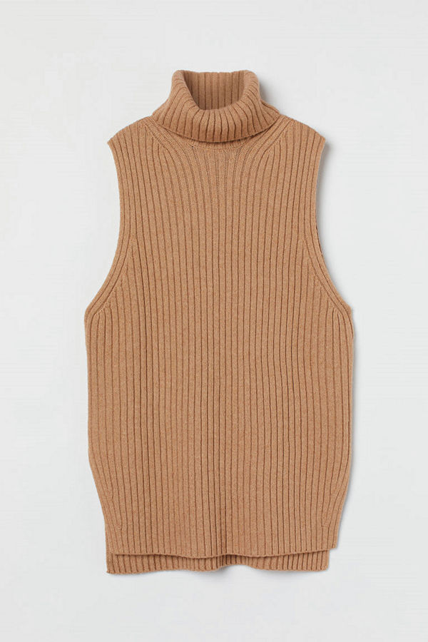 H&M Slipover med polokrage beige