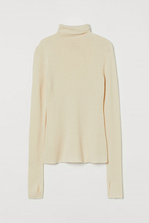 H&M Polotröja i kashmirmix vit