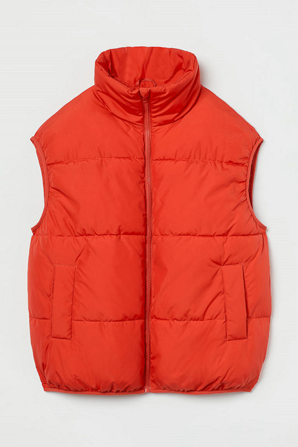 H&M Vadderad väst orange