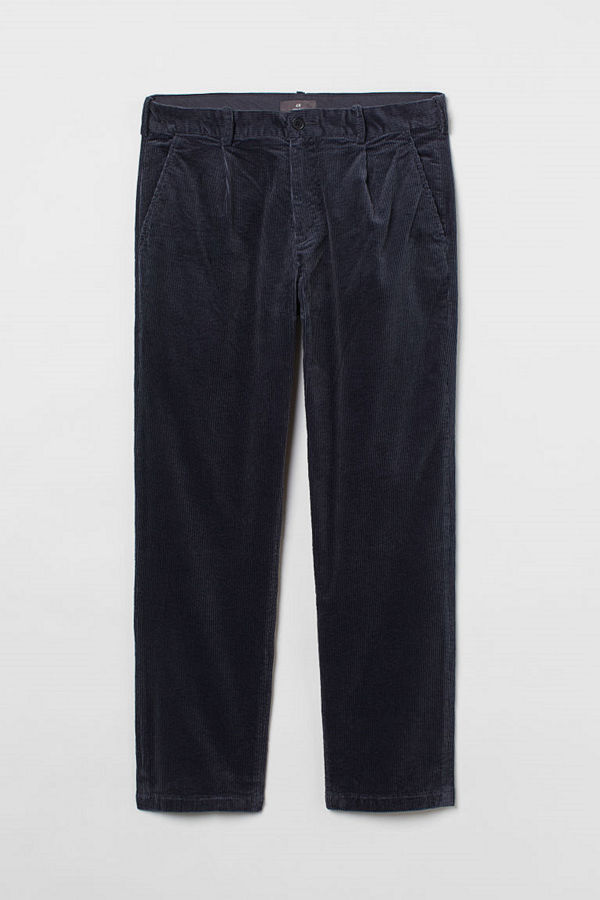 H&M Manchesterbyxa Regular Fit blå