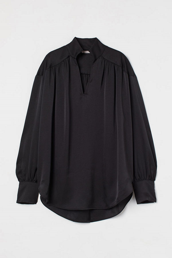 H&M Vid satinblus svart