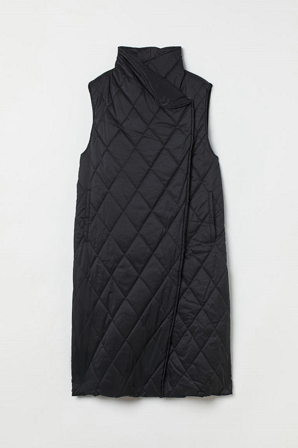 H&M Quiltad väst svart