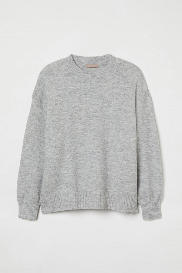 H&M H & M+ Stickad tröja grå