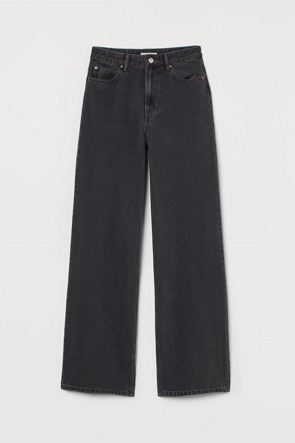 H&M Wide High Jeans grå