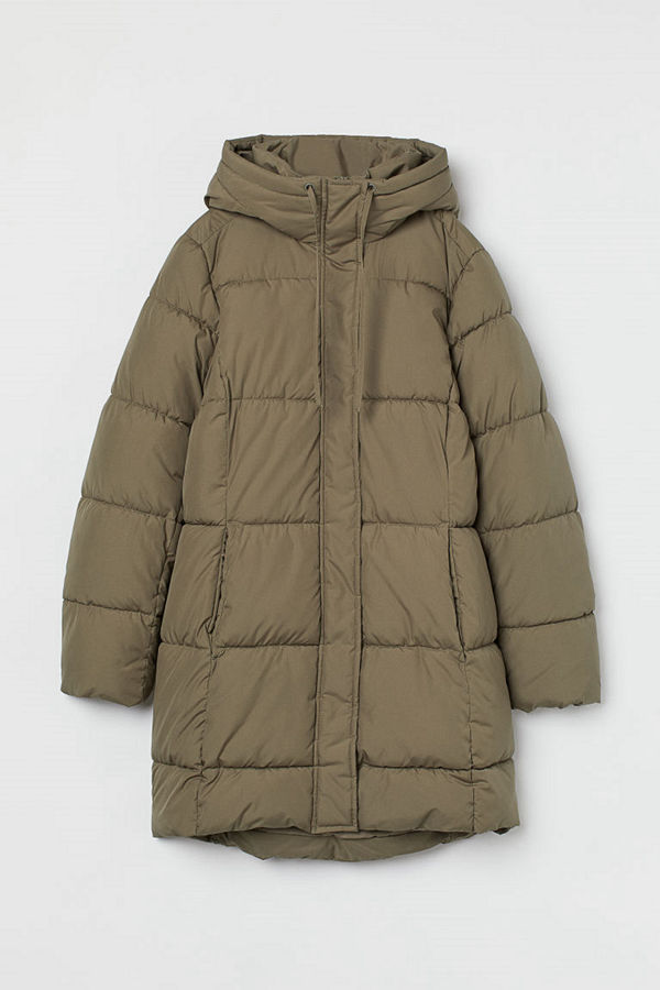 H&M Vadderad kappa med huva grön