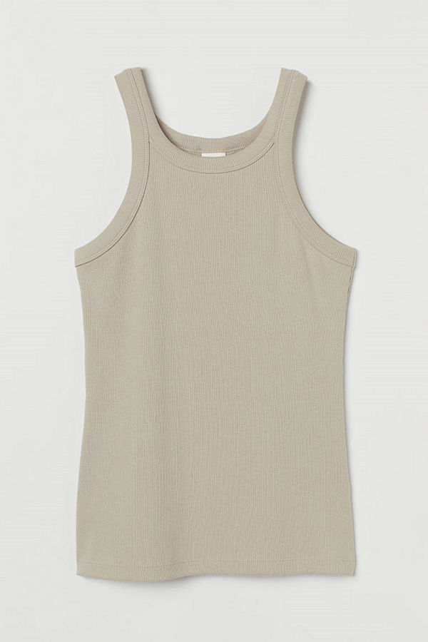 H&M Ribbad tanktop grön