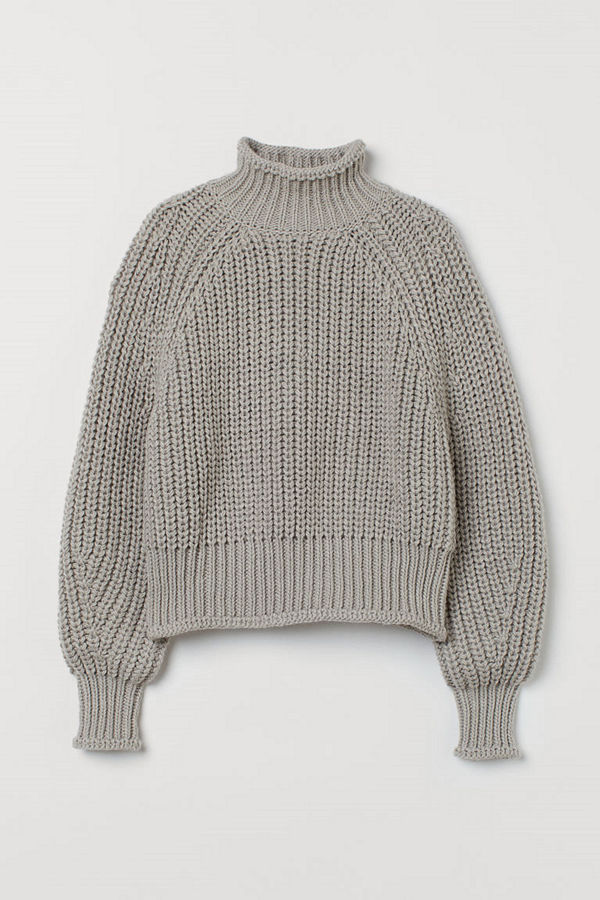 H&M Stickad tröja grå