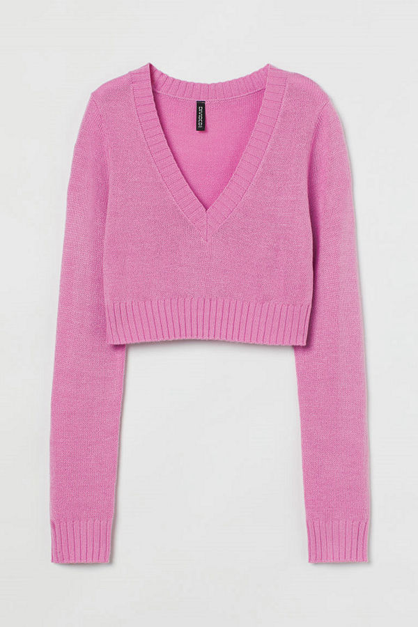 H&M Stickad tröja rosa