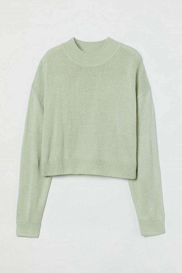 H&M Stickad tröja grön