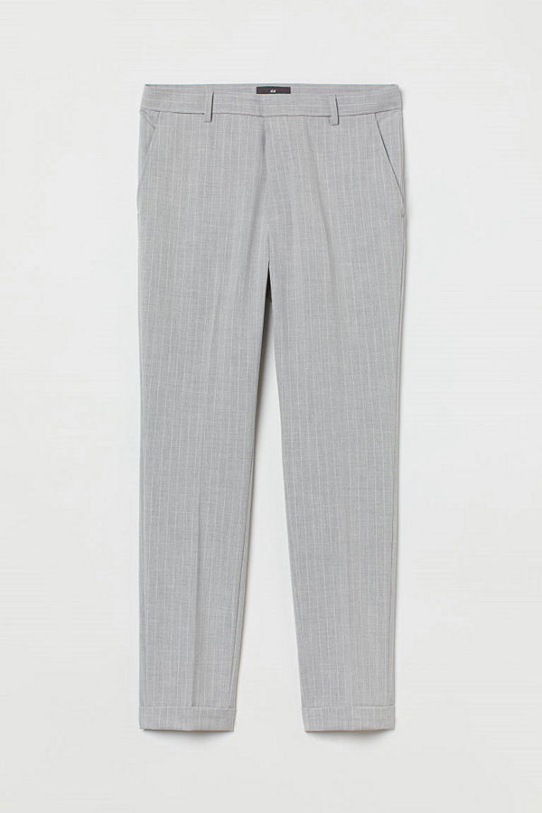 H&M Croppade slacks Skinny Fit grå