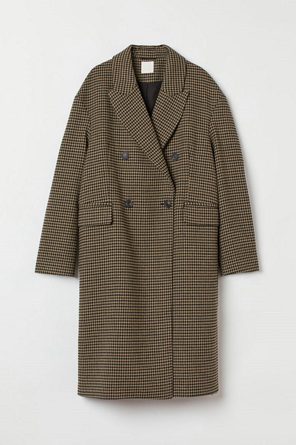 H&M Dubbelknäppt kappa brun