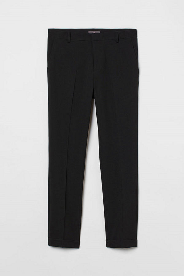 H&M Croppade slacks Skinny Fit svart