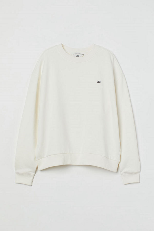H&M Relaxed crew neck sweatshirt vit