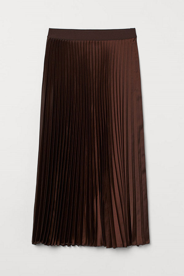 H&M Plisserad kjol brun