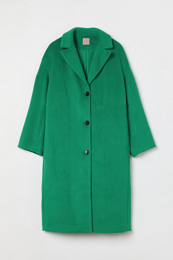 H&M H & M+ Rak kappa grön