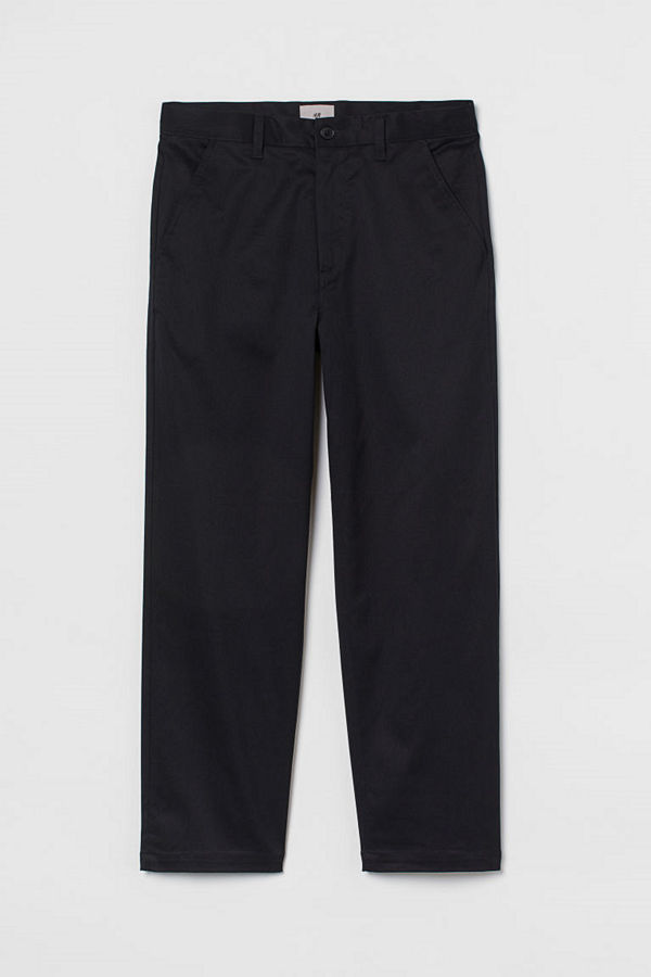 H&M Croppad byxa Relaxed Fit svart
