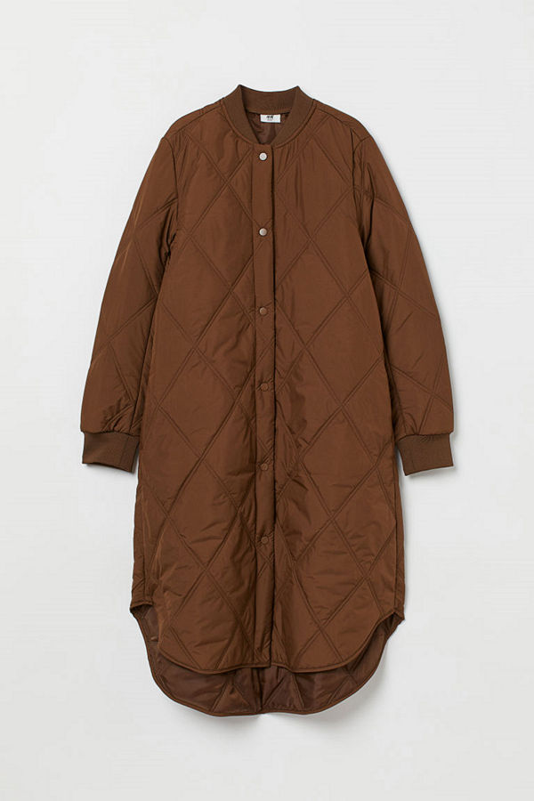 H&M Quiltad outdoorkappa brun