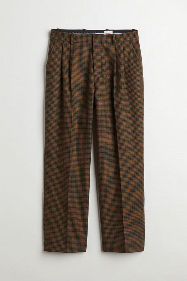 H&M Dressad byxa i ullmix beige