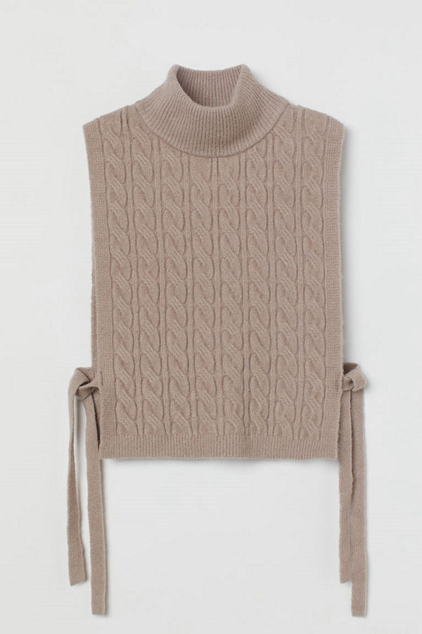 H&M Kabelstickad krage brun