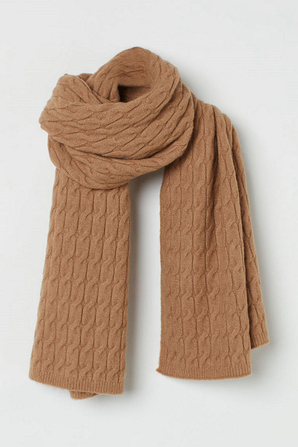 H&M Kabelstickad halsduk beige