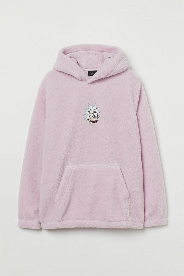 H&M Huvtröja i fleece lila