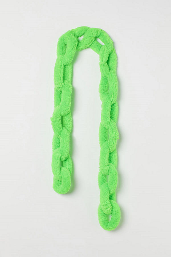 H&M Scarf i fuskpäls grön